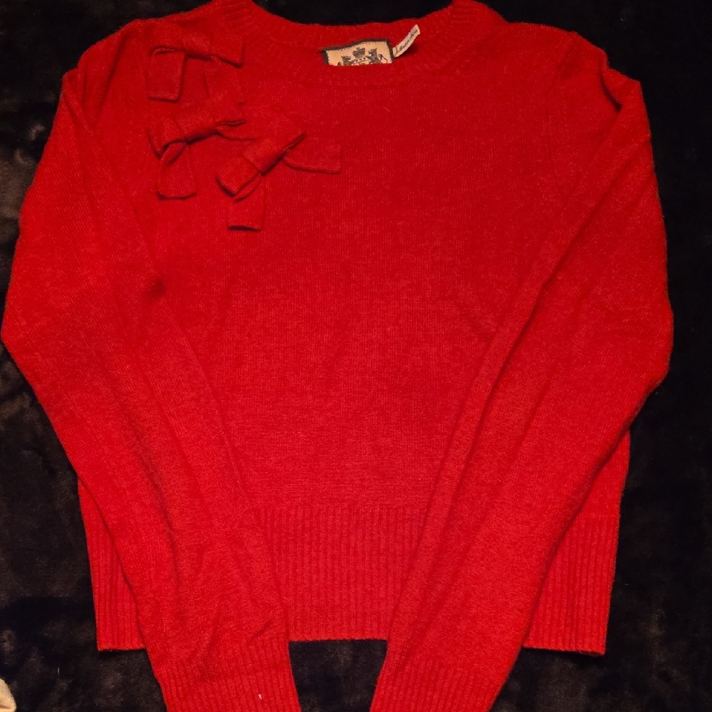 Juicy Couture Vibrant Red Crew Neck Sweater, Small
